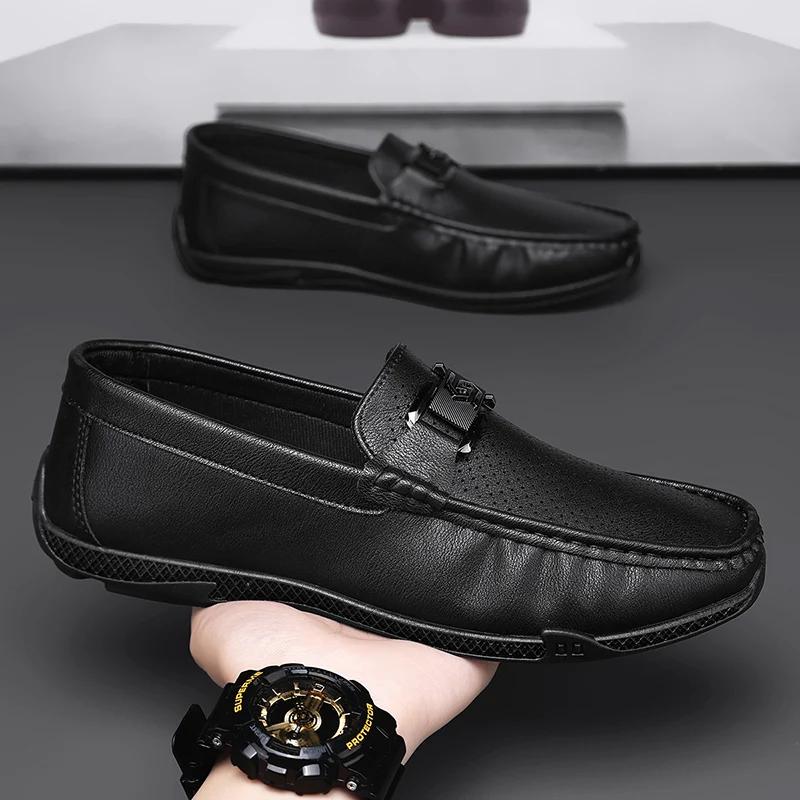 Fashion Luxury Brand Comfortable Men Moccasins Soft Male Driving Shoes Fashion Leather Men Casual Shoes Slip On Italian Formal Loafers