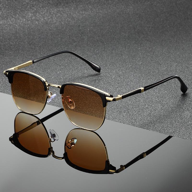 Sunshade Metal Antique Mirror Sunglasses, A New Style of Fashionable and Universal Half-frame Sunglasses, Stylish Square Sunglasses