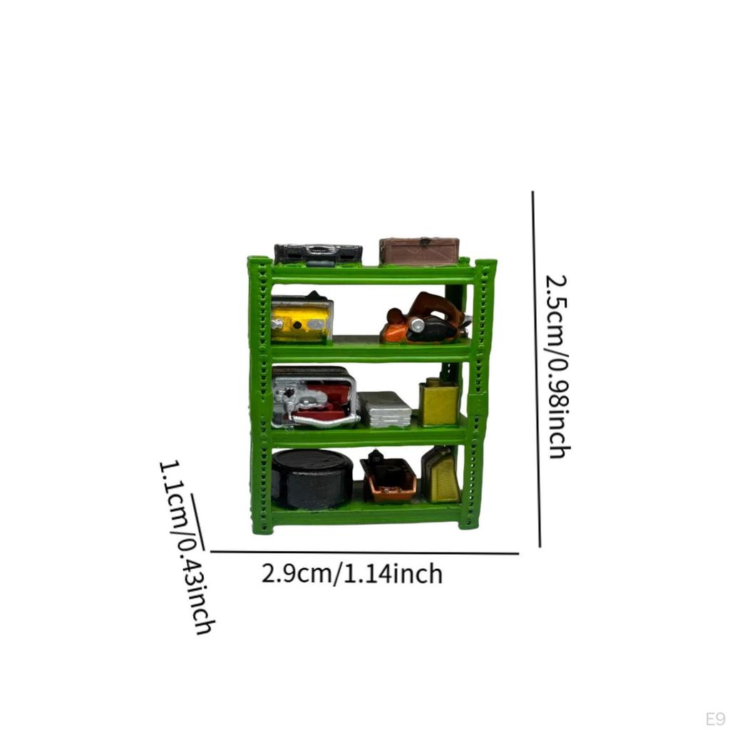 1/64 Car Garage Repair Shelves Auto Scene Architectural Buildings Accessory Props