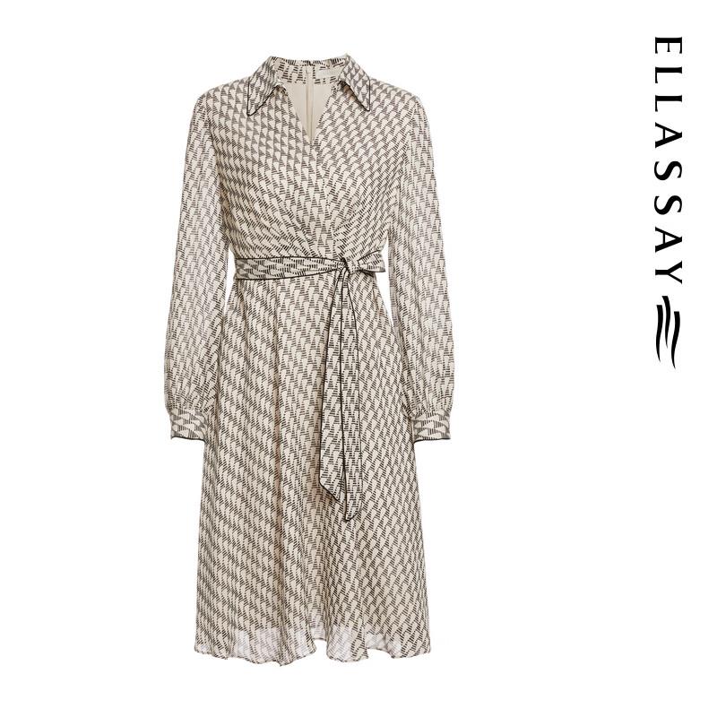 ELLASSAY Women's Mulberry Silk V-Neck Dress