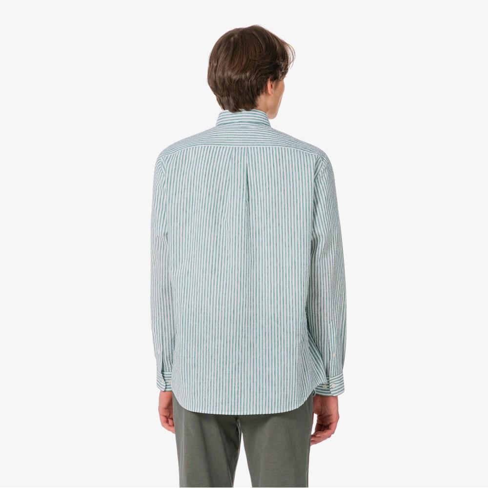 Lacoste Men's Linen Blend Stripe Shirt CH838E-56G132