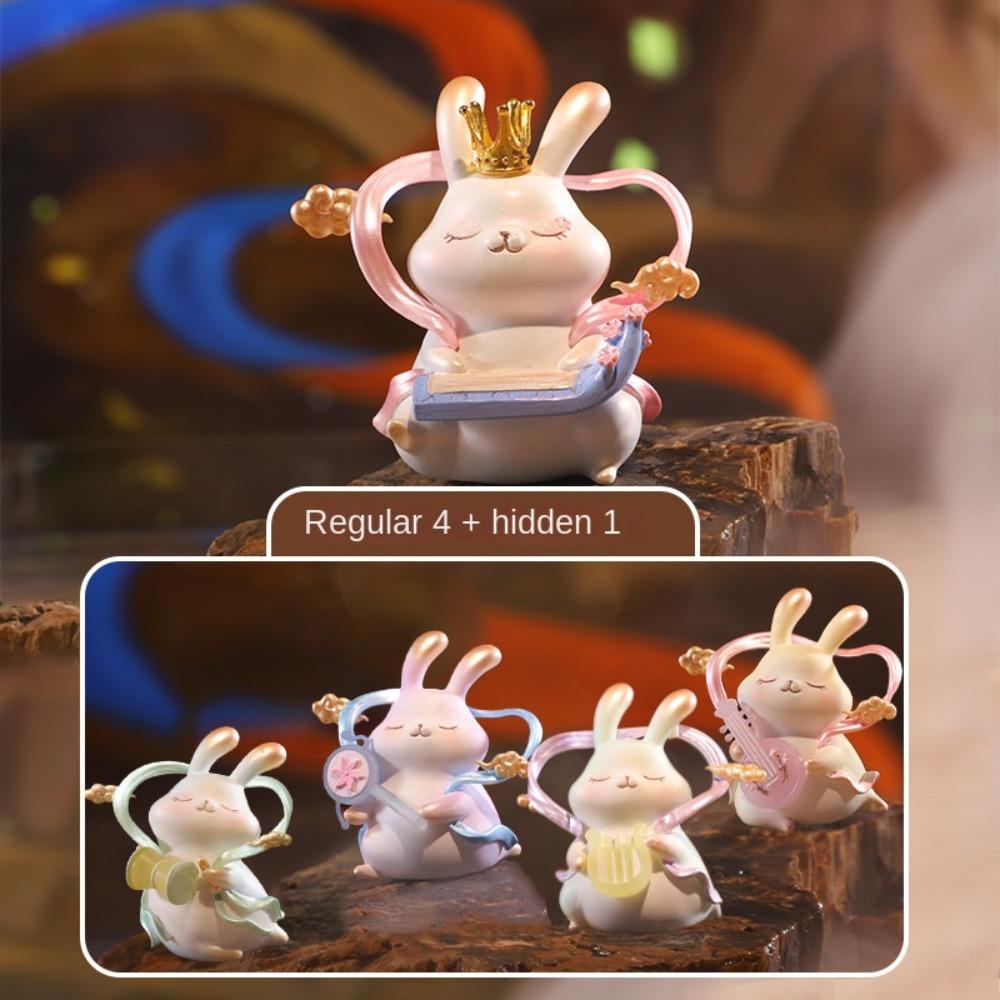 Cartoon Bunny Series Model Toy Colorful Ancient Costume Girl Doll Desktop Ornament
