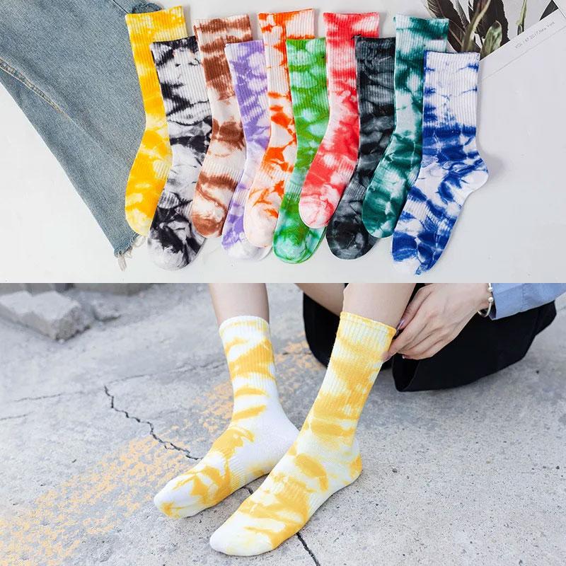 ABIF1 Long Tube Tie Dyed Hook Socks, Explosive Street Wear, Trendy and Fashionable Socks, Unisex Skateboarding, Sports, Leisure, and F