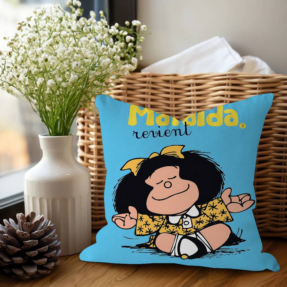 Mafalda Personalized Picture Text Home Decorative Pillows Household Gifts 45x45cm