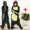 Pijama unissex de anime Kigurumi, fantasia de dinossauro, fantasia de inverno com capuz, conjunto de roupa de dormir para festa