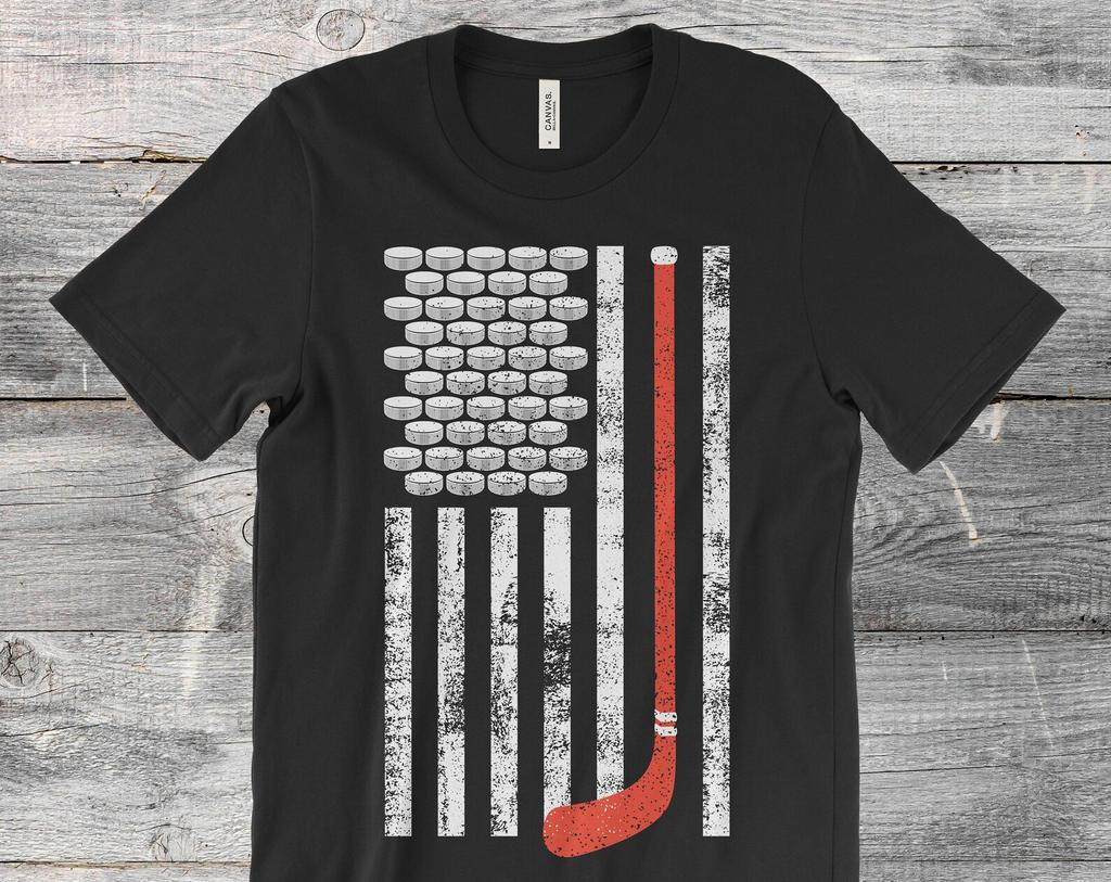 Ice Hockey American Flag Vintage Sport Game Coach Goaltender Players Vintage Apparel Custom Gifts T-Shirt, College, Players Practice Lessons