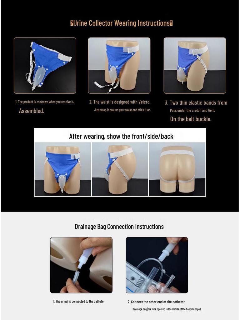 Unisex Silicone Urinal and Fecal Collection Bag for Bedridden Individuals