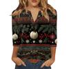 Women's T Shirt Print Button 3/4 Sleeve Daily Weekend Fashion Basic V- Neck Regular Top
