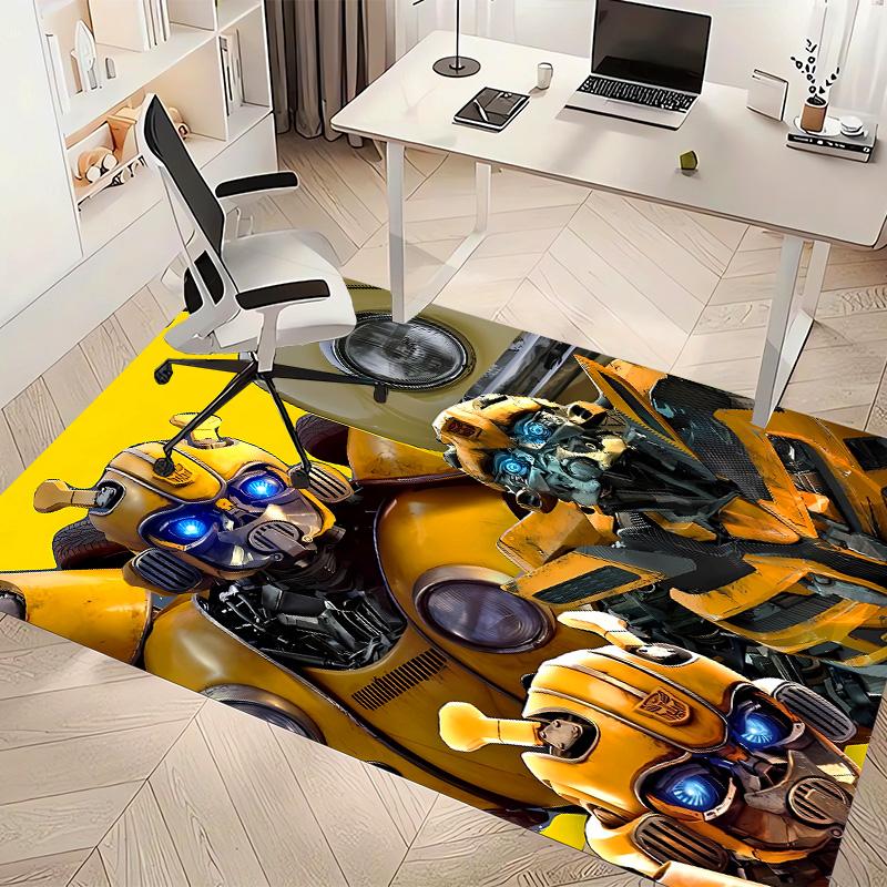 Bumblebee and Optimus Prime1 Printed Absorbent Washable Carpet, Non-Slip Bathroom Mats, Kitchen Rugs, Yoga Mat,Living Room Entrance, Camping Picnic Ru