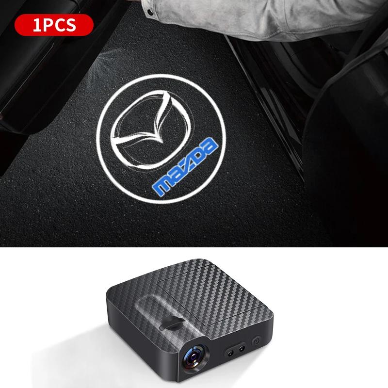 

2 шт. Светодиодная лампа приветственного логотипа на дверь автомобиля, светодиодный проектор-призрак с лазером, для Mazda 3 6 Atenza Axela Demio CX3 CX5 MP