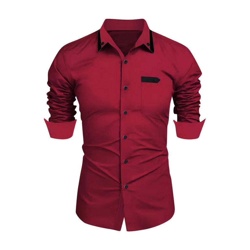 Men's Casual Fashion Business Men's Trend Long Sleeved Shirt