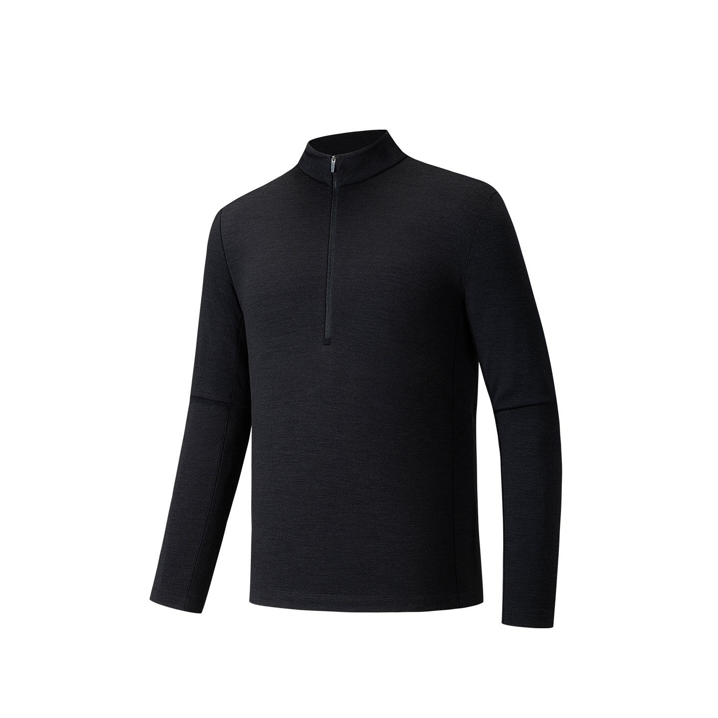 

Anta Champion Outdoor Hiking Series Stand Collar Solid Color Comfortable Versatile Long Sleeve Knit Shirt Men tops 152540403-3 S