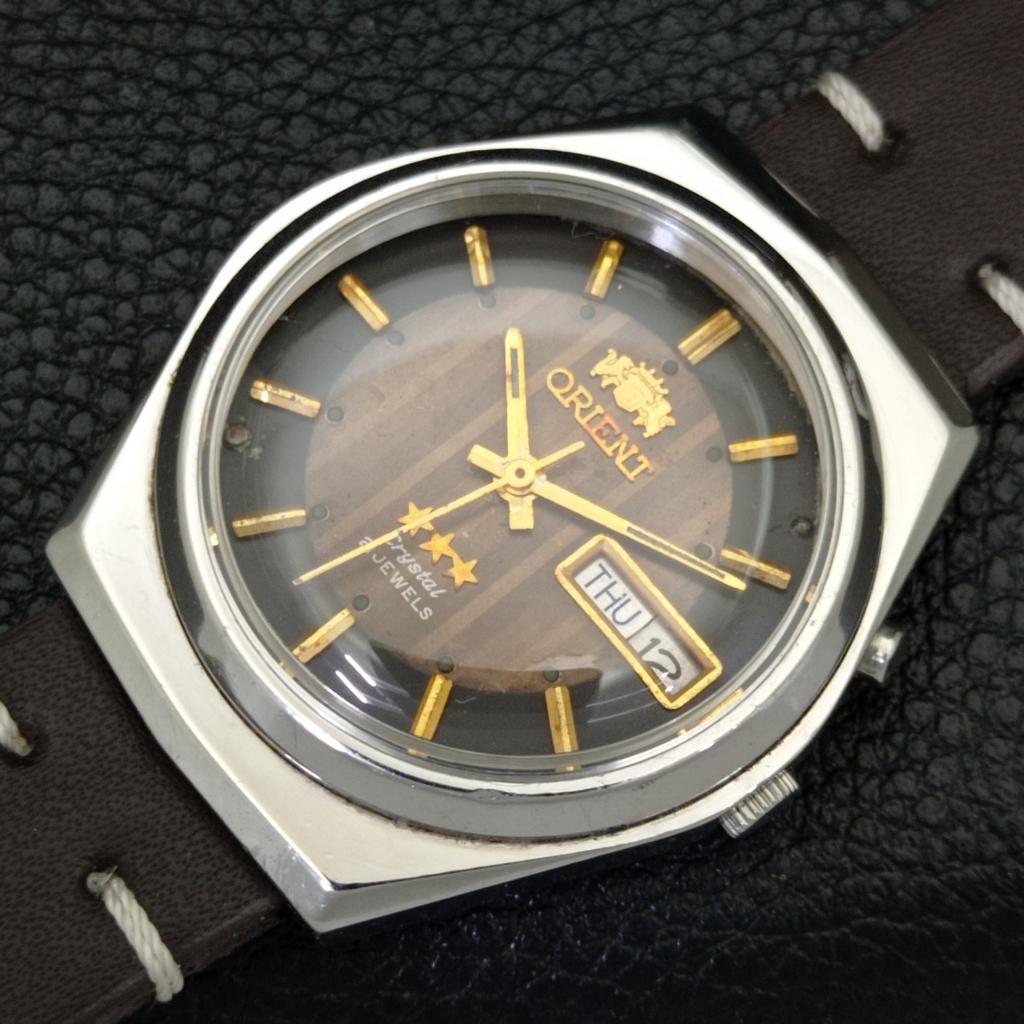 VINTAGE ORIENT CRYSTAL AUTOMATIC 46941 JAPAN MENS ORIGINAL DIAL WATCH A700718-5 R204-a700718