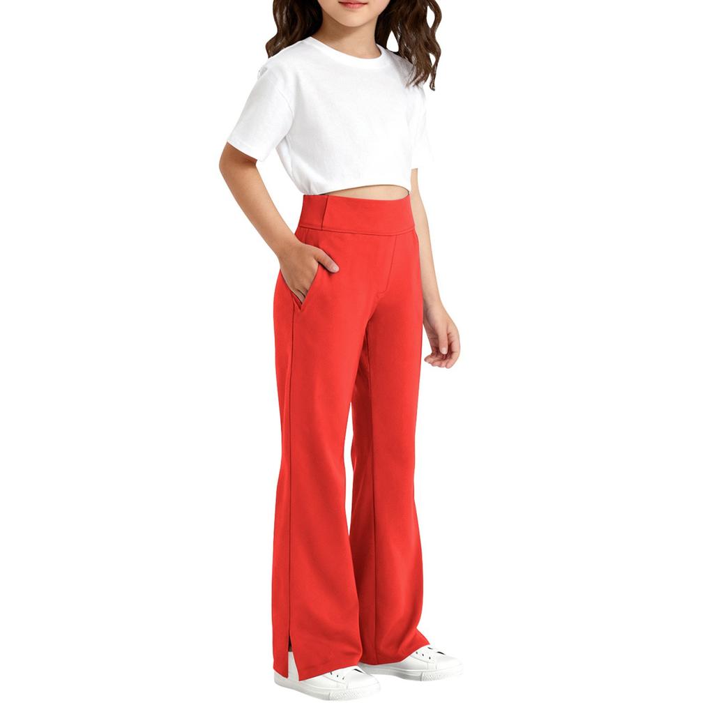 Children's Fashion Slit Micro Horn Casual Pants With Pockets And Sports Pants