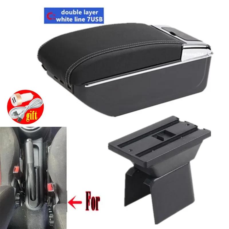 For Ford Fusion Armrest box For Ford Fiesta Mk5 Car armrest box Central storage Box Retrofit with USB Car Accessories