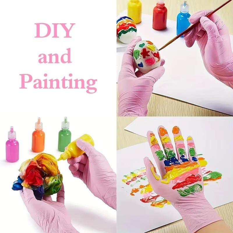 20/50/100PCS Pink Disposable Nitrile Gloves Household Cleaning Gloves for Clean Dishes Hair Dyeing DIY Kitchen Cleaning Tools