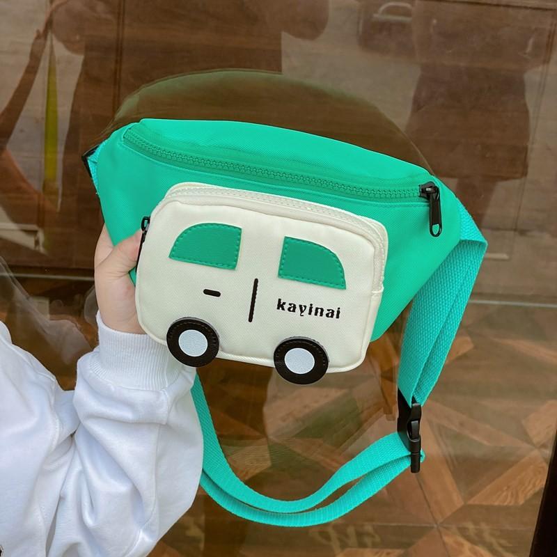 Adorable Cartoon Car Children's Chest Bag Lightweight Nylon Snack Pouch For Kids