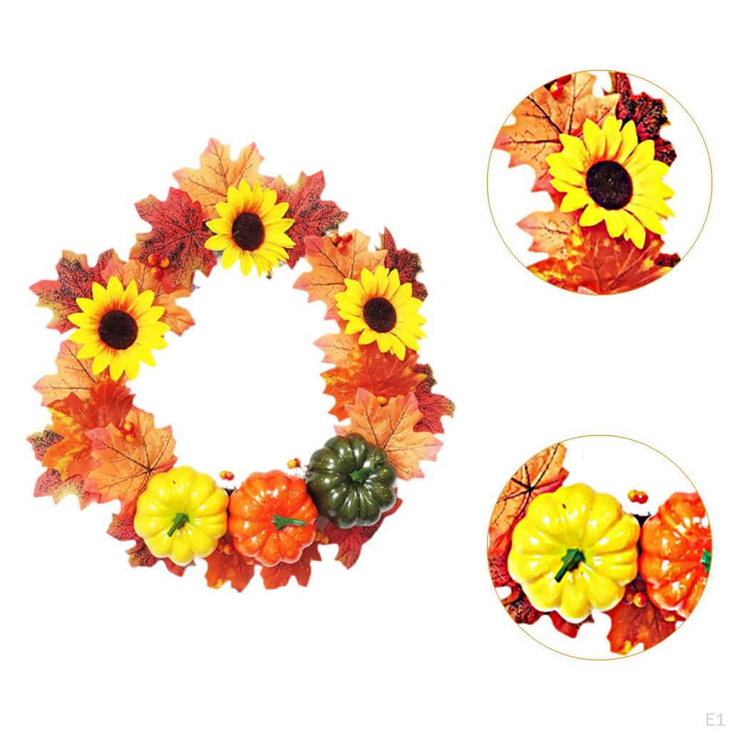 Halloween Artificial Wreath Hanging Decorations Desktop Maple Leaves Decorative