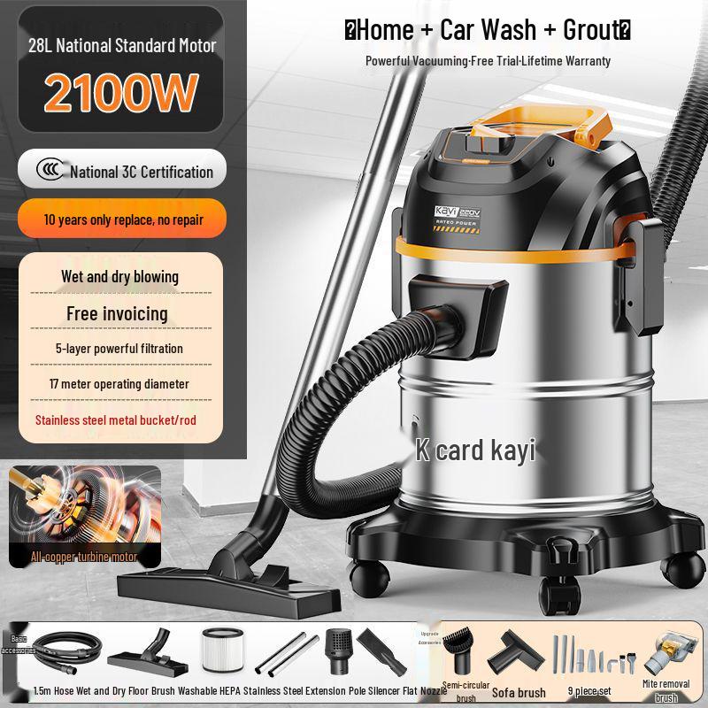 High-Power Household Vacuum Cleaner: Strong Suction for Car, Floor, Carpet, and Grout Cleaning