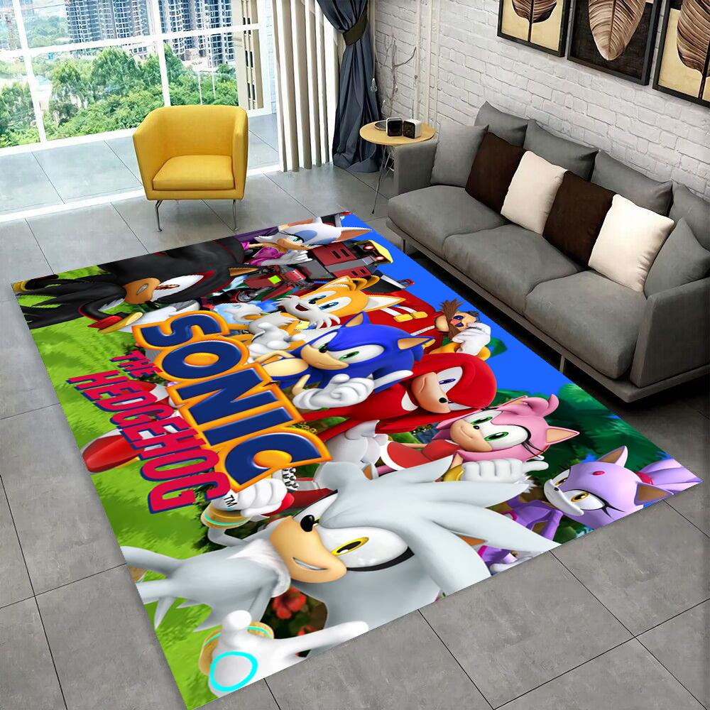 3D S-Sonics Game Cartoon Rug Carpet for Living Room Bedroom Decor,kids Play Non-slip Decoration for Sofa Doormat Christmas Gift