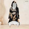 Women Plus Size Hooded Two Piece Set Long Sleeve High Low Printed Top And Fitted Pants