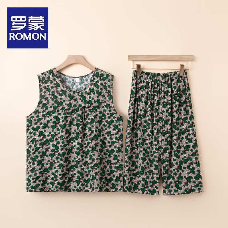 ROMON Women s Two-Piece Sleeveless Summer Homewear Set 2XL