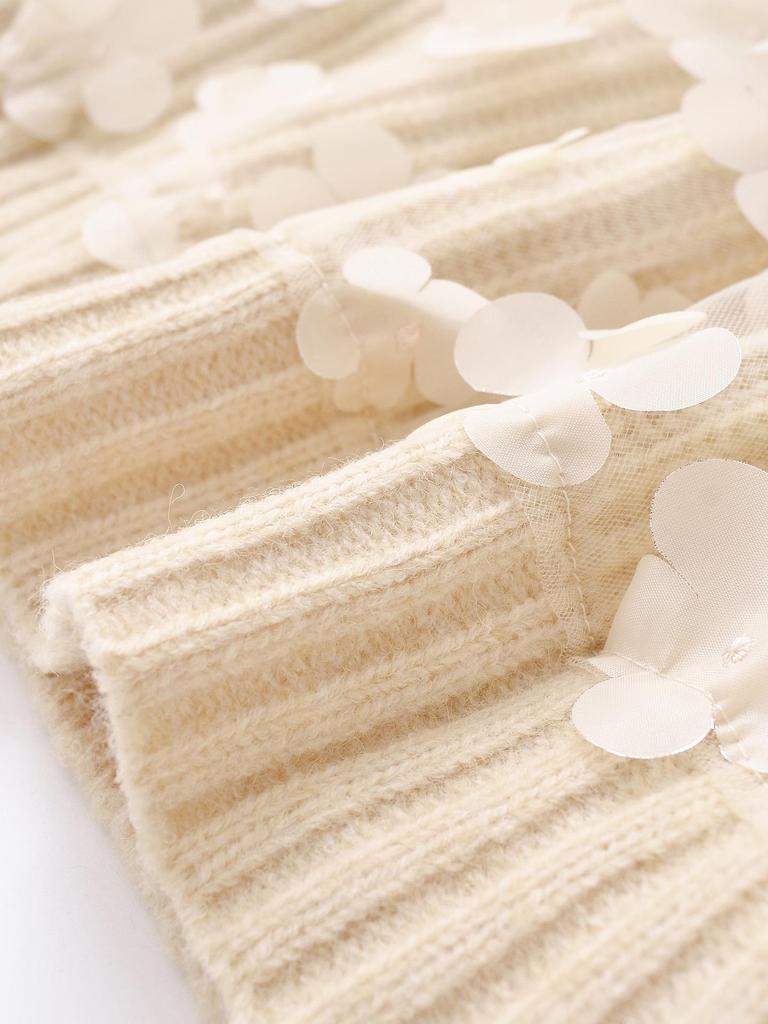 2024 Autumn Women's European & American Style Floral Patchwork Long Sleeve Knitted Sweater