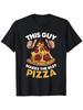 Unisexs This Guy Pizza Pattern Tshirt  Fun Designed With Cartoon Pizza Slices Hands Up For Casual Street Wear