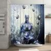 Mystic Human Figure Shower Curtain Spiritual Art Bathroom Decor Zen Meditation Backdrop Tapestry Wall Hanging Home Accent