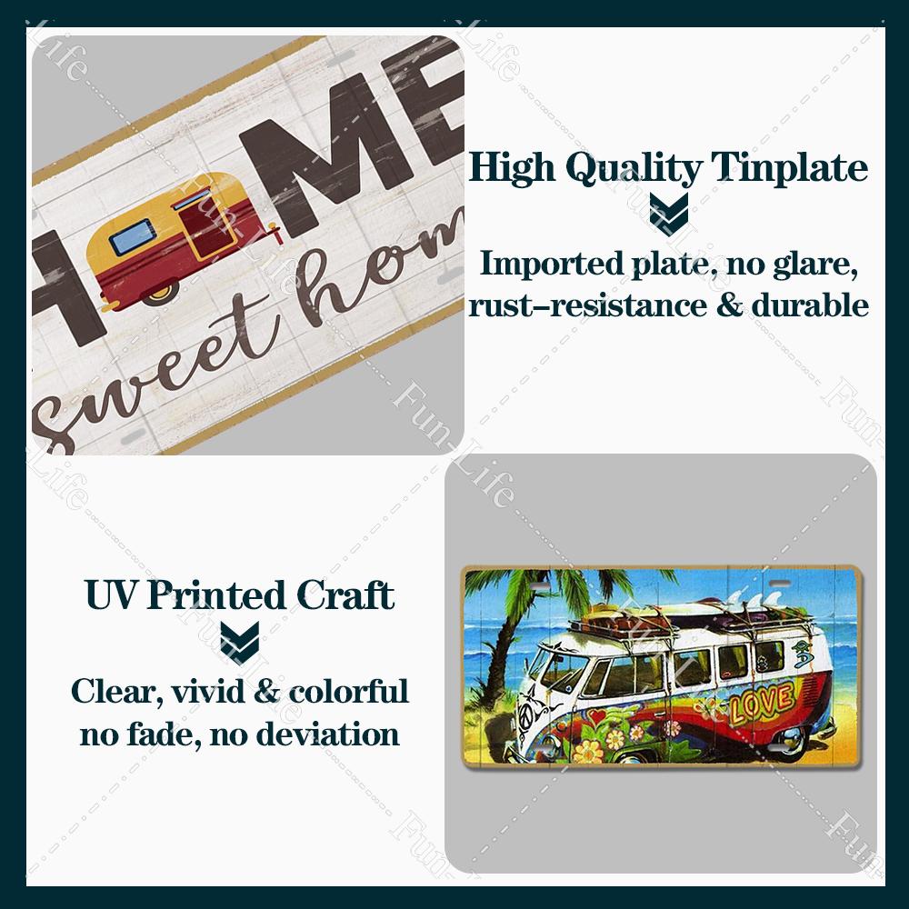 Camping Metal Sign Plate Plaque Vintage Tin Sign Decor for Camping/Cars/Tent/Cookout/Camping Supplies/Home Wall Decor