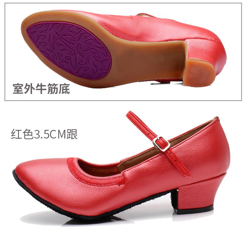 Modern Dance Shoes Women Girls Dancing Shoes Middle Heel  3.5CM 5CM Ballroom Suede Rubber Sole Latin Dance Shoes for Women