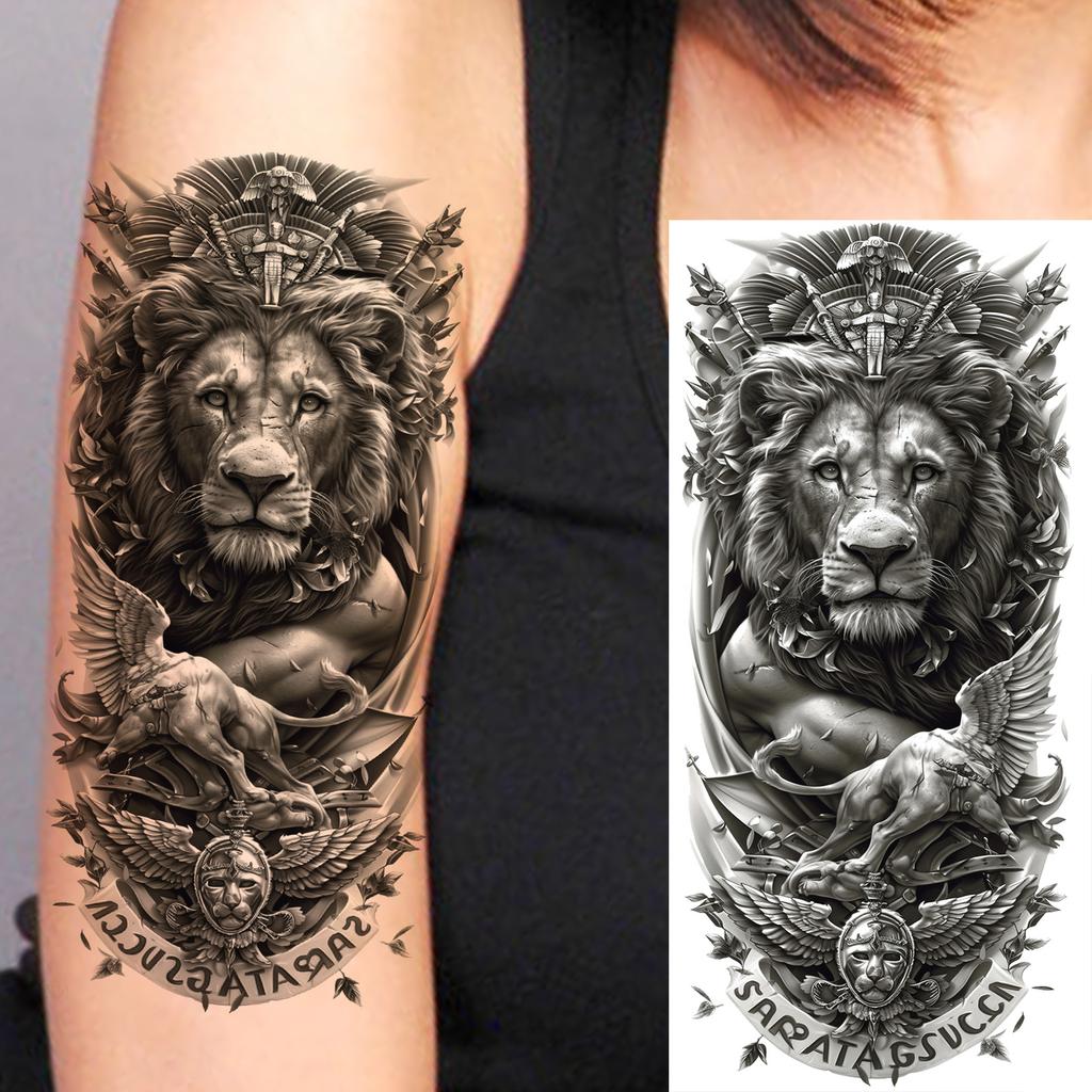 1 Sheet Realistic Fake Tiger Temporary Tattoos Sticker For Men Women Adults Water Transfer Transferable Tattoo Sleeve Waist Arm