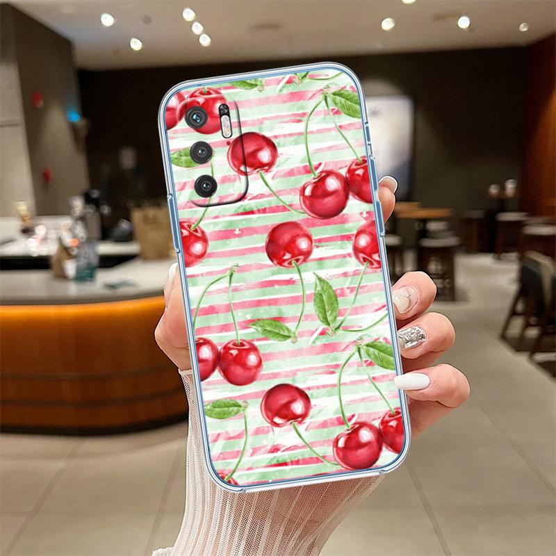UP21 Kirsche Sommerfrucht Transparente Handyhülle für Motorola Moto Edge 20 30 40 50 S30 Fusion Ultra Pro Neo Lite + G200 G23