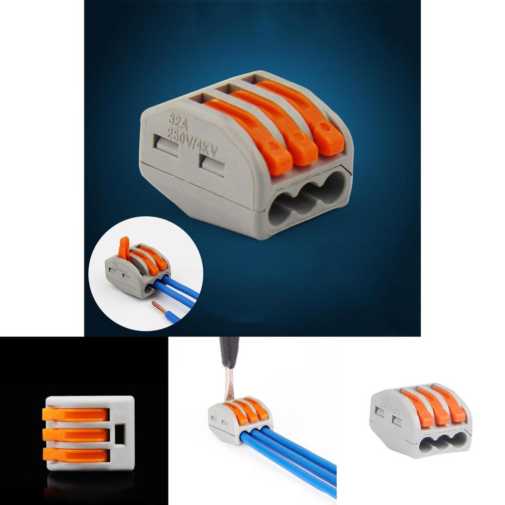 Ideal Gift 3 Way Reusable Spring Lever Terminal Block Electric Cable Connector Wire For Friends And Family