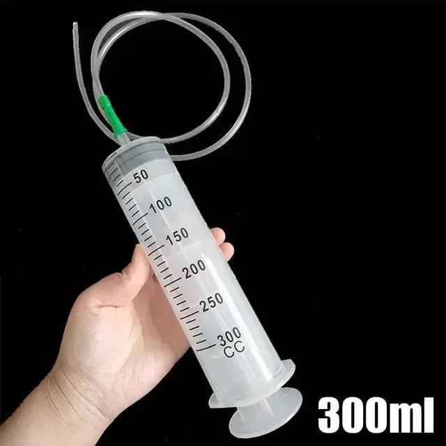 Large Vacuum Capacity Syringe 100/200/300/500ml Reusable Syringe Oil Pump with 1m Hose Pet Nutrition Feeding Metering Pump