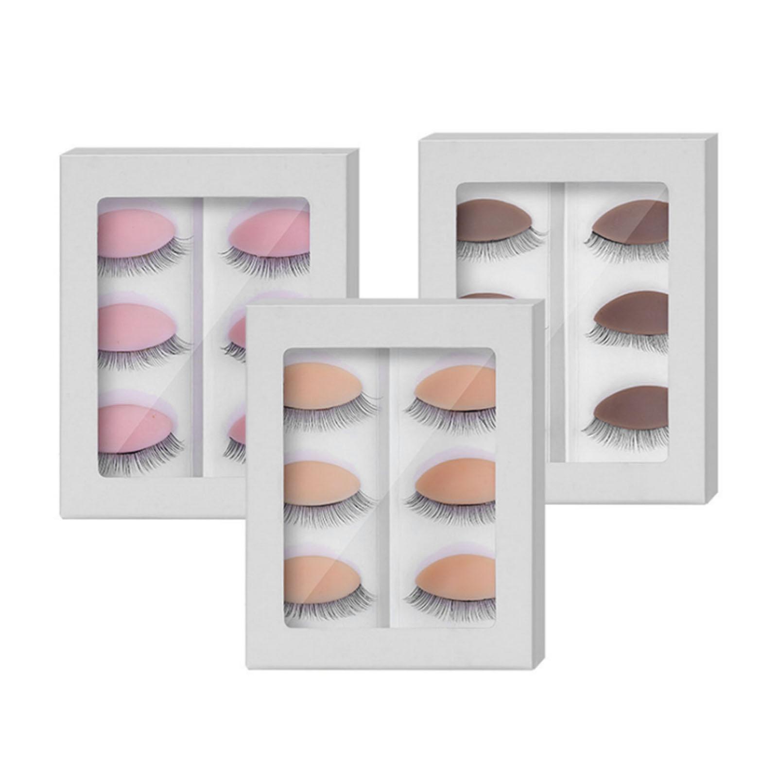 

9 Pairs Replacement Eyelids for Mannequin Head Practice Removable Eyelids with Double Layer