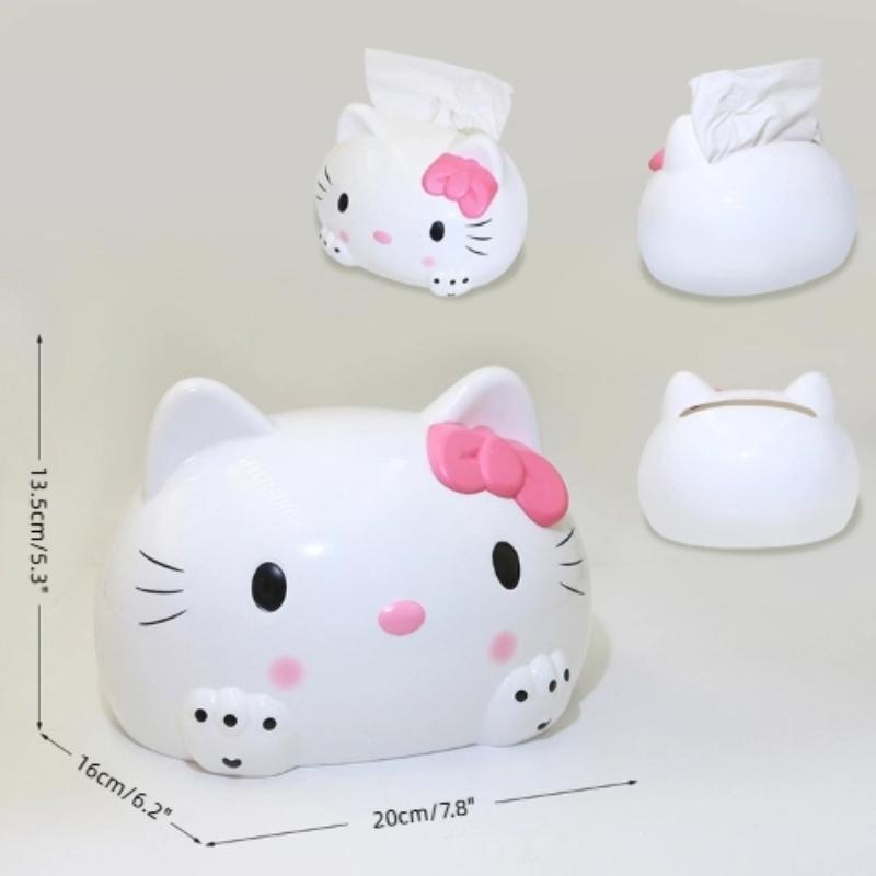 Sanrio Hello Kitty Cartoon Cute Tissue Box Creative Kawaii Living Room Dining Room Bedroom Decoration Car Toilet Paper Box Gift