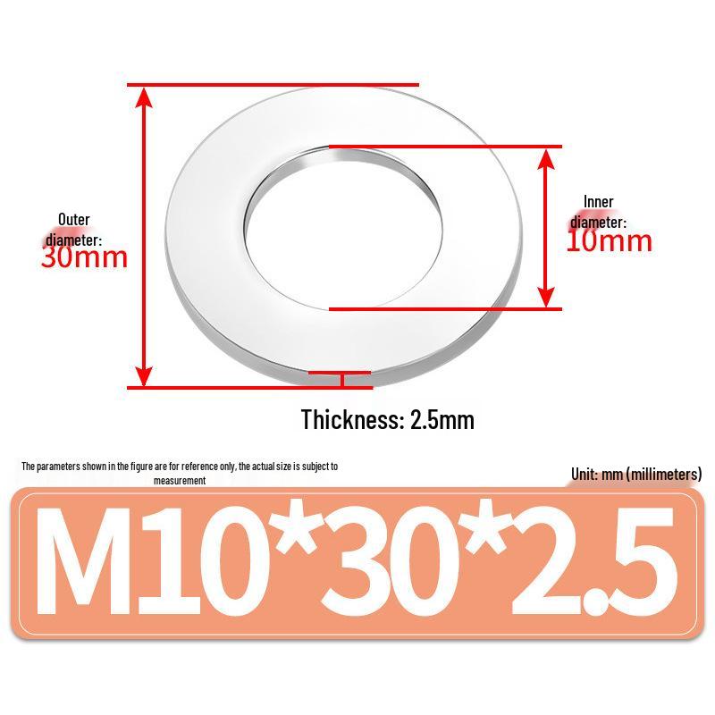 Jin Juntai Thick & Thin Stainless Steel Flat Washer, Round M10-M36