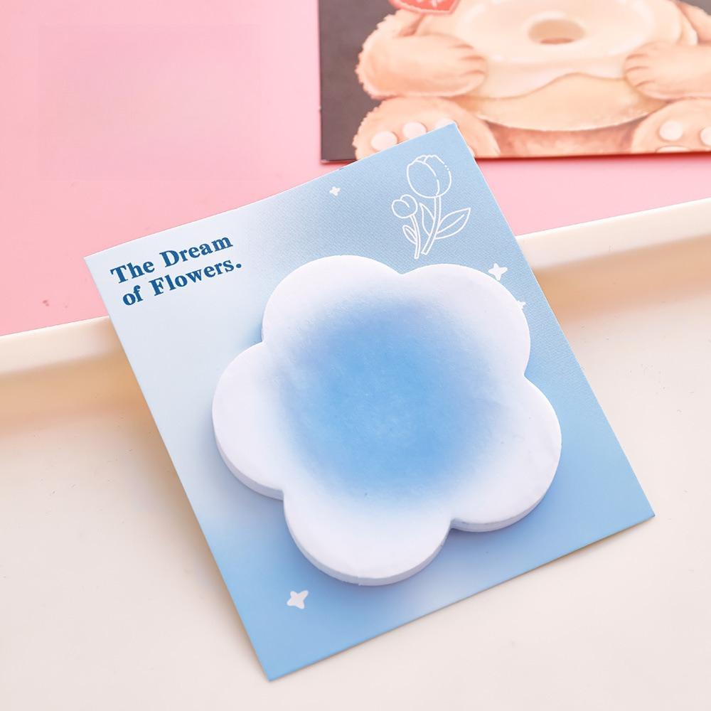 Flower Heart Butterfly Design Gradient Color Sticky Notes Set, Cute Halo Colored Memo Pads