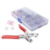 Snap Button Kit Colorful Brass Prong Press Stud Snap Fasteners with Installation Tool Set