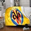 Club Vill-arreal Crest Design Flannel Blanket, Soft Polyester, Modern Design, All-Season for Camping, Travel, Gifts for holidays or birthdays