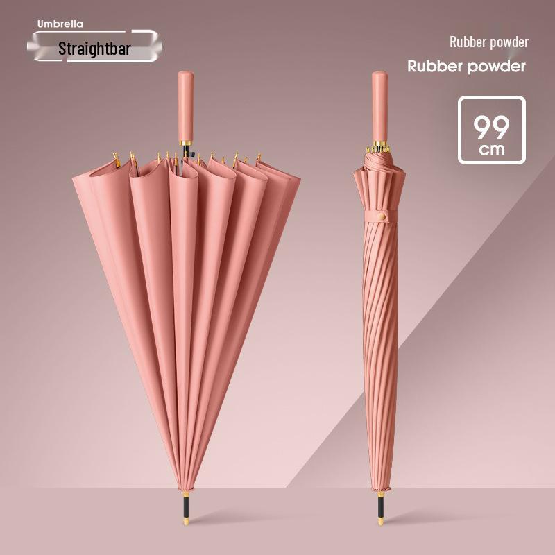 Women's High-End Automatic Long-Handled Umbrella with Straight Rod - Suitable for Rain or Shine and Men's Business Logo