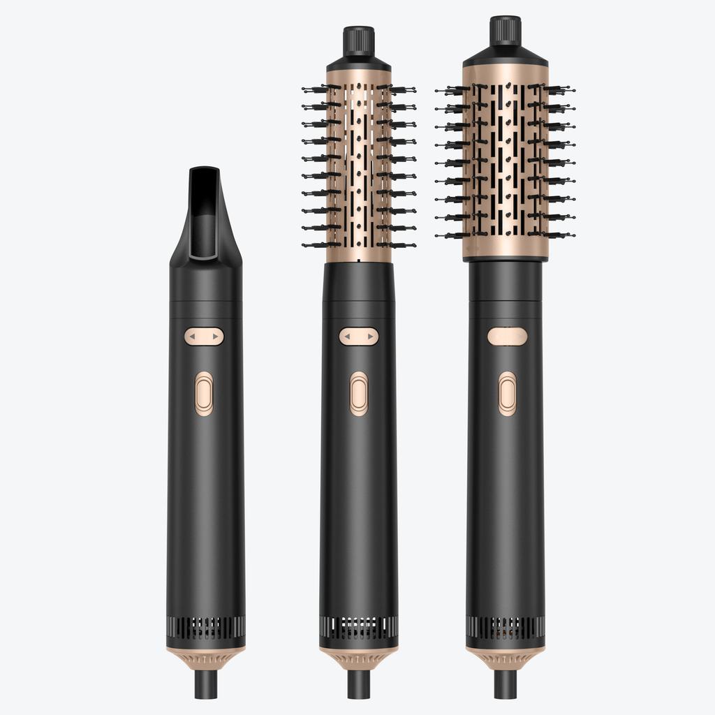 Three In One Multifunctional Left and Right Automatic Straight Roll Hot Air Blowing Comb with Interchangeable Head Hair Dryer