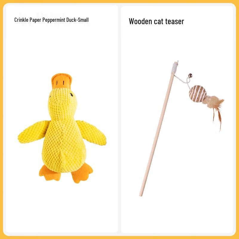 Mint Duck Plush Cat Teaser Toy