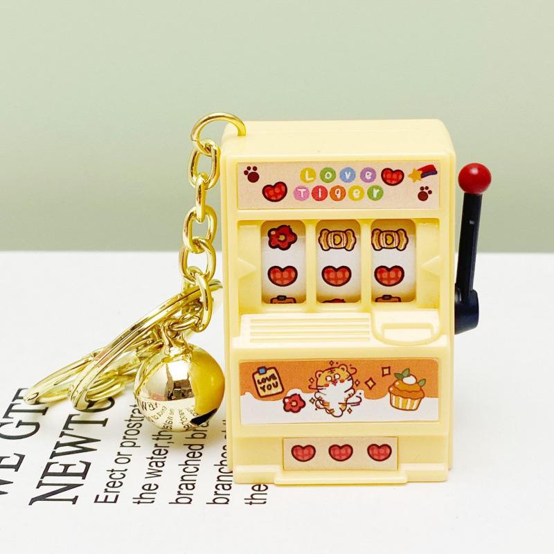 Creative Cartoon Mini Slot Machine Keychain Toy