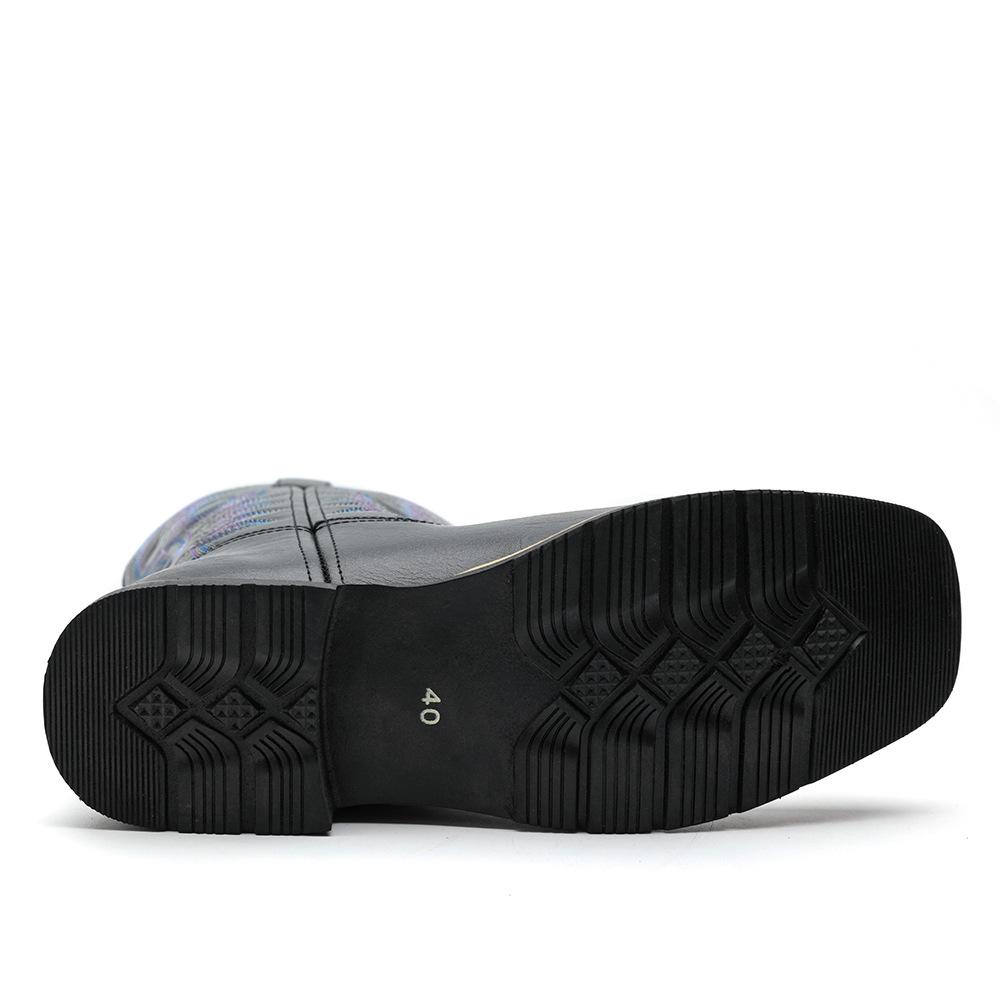 Mid-calf Western Boots Men Black Brown Cowboy Boots Handmade Leather Shoes for Men's Punk Man Riding Boots Zapatillas Zapatillas