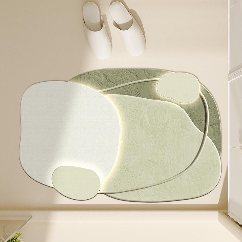 Quick-Dry Diatomaceous Earth Bathroom Mat - Water-Absorbing, Easy-Clean Foot Mat for Toilets