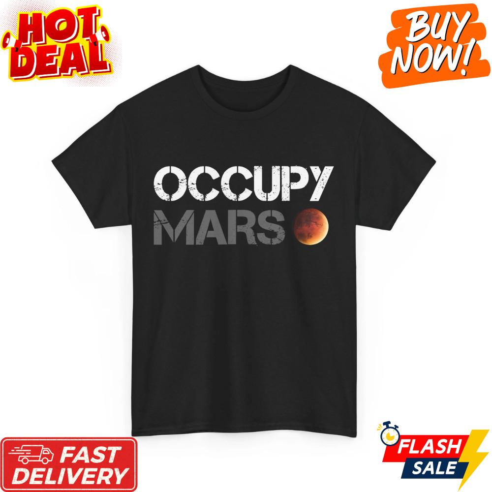 Футболка Occupy Mars Исследователь космоса Астрономия Наука Графическая футболка Унисекс S-5XL Унисекс Футболка XXXL