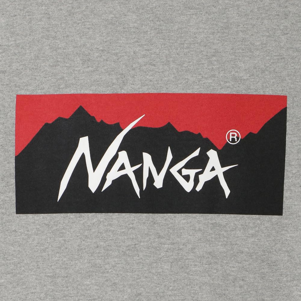 NANGA Eco Hybrid Box Logo Long Sleeve Size Medium Men's T-Shirt, L/S, NW2331-1G299, L.GRY,