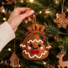 Holiday Home Decor DIY Christmas Crochet Gift Bag Material Kit for Beginners, Handmade Knitted Decoration Bag, Creative Xmas Tree/Elf/Nutcracker